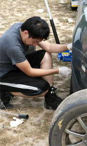 Tire changing at 6 AM